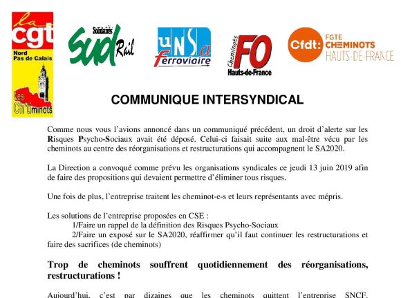 SNCF. Des syndicats appellent à boycotter la direction contre la souffrance au travail